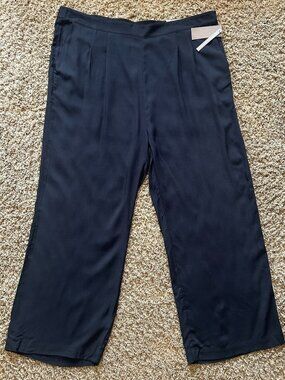 NWT Soft Surroundings Melita Wide Leg Full Length Pants Black Size 2X